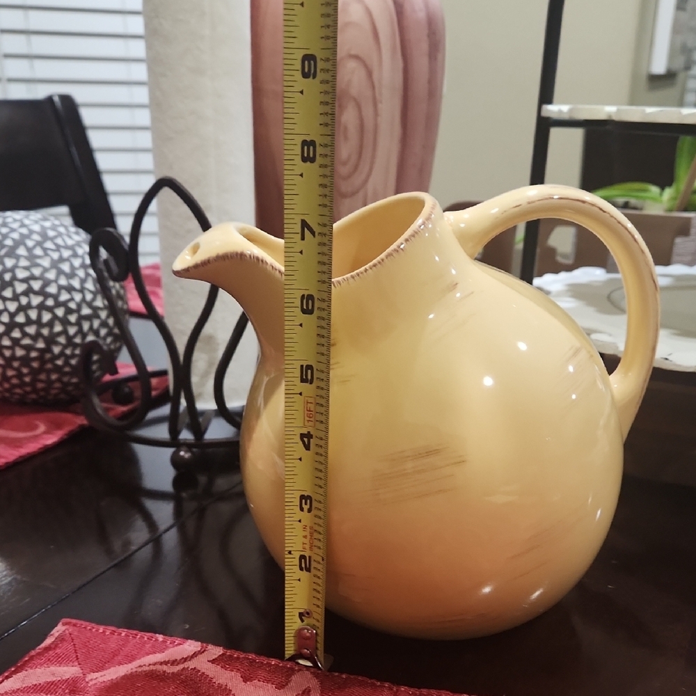 Tag Yellow Ceramic Pitcher - Picture 5 of 6